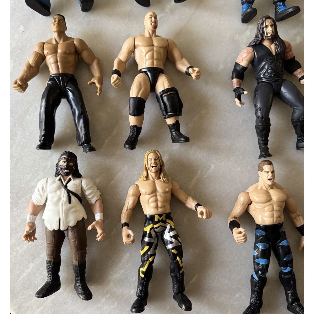 Lot WWE WWF Wrestling Action Figures Triple H+  Superstars Jakks Mattel Bundle - Picture 5 of 9